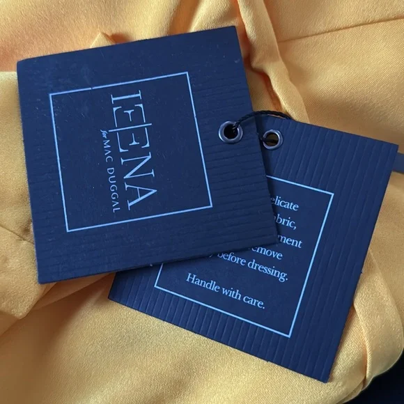 Mac Duggal Ine Shoulder Ruffle Dress in Lemon. Size 0. NWT. - Picture 7 of 7